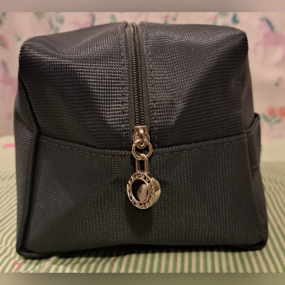 Bulgari Parfum Grey Unisex Toiletry Travel Shave Cosmetic Makeup Beauty Bag